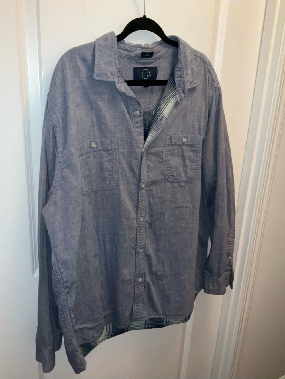 Even Tide Shirt Demin Long Sleeve Reg 2XL